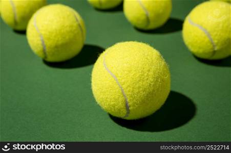 close up tennis balls