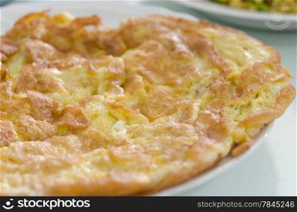 close up Thai Omelette ( scrambled eggs ). scrambled egg