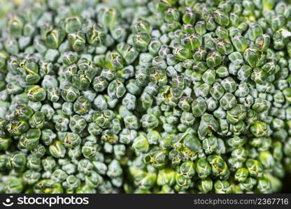 Close up top view green fresh broccoli flower vegetables for background. Close up broccoli flower