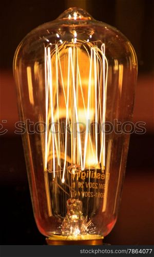Close-Up Tungsten LIght Bulb with Filament
