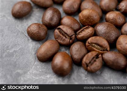close up view coffee beans