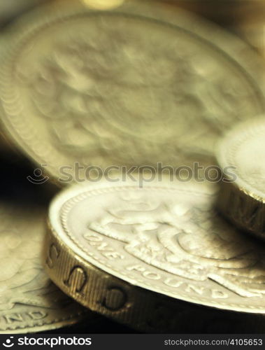 close up view of 2 pound coin