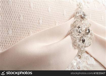 close up view of a bridal dress