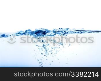 Close up view of a water wave and bubbles