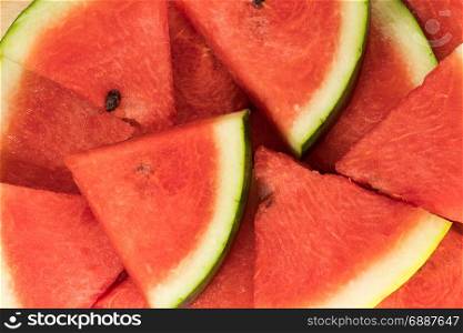 Close up view of sliced red watermelon