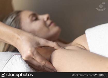close up woman massage