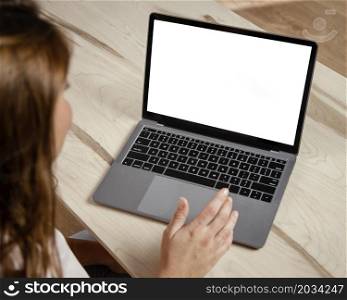 close up woman with laptop