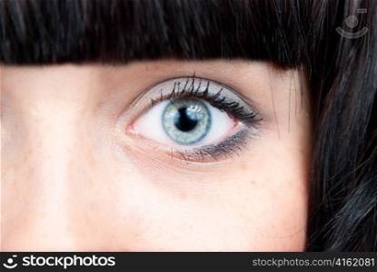 close view of a beautiful female eye
