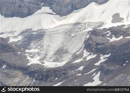 Close view of a glacier in the Swiss Alps