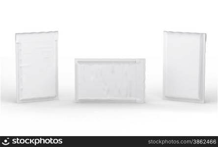 Close white bubble padded envelope with clipping path
