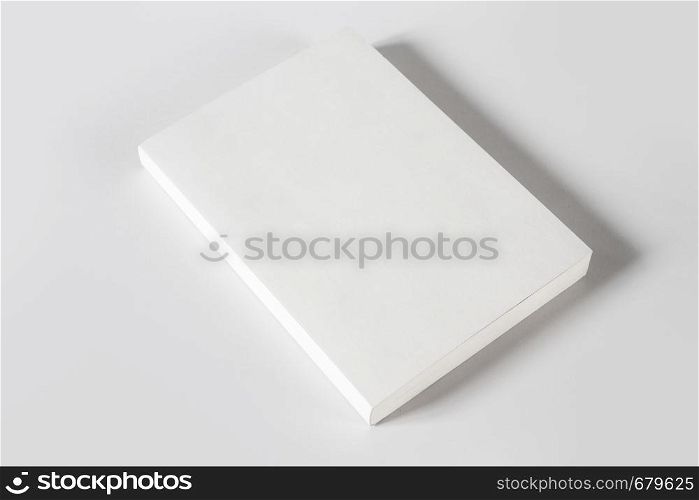 Closed blank book mockup, isolated on grey. Closed blank book isolated on grey