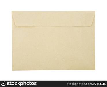 Closed brown envelope isolated over white background