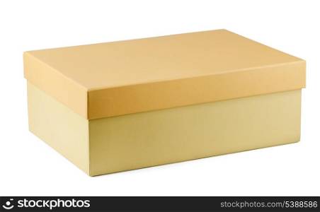 Closed cardboard shoe box isolated on white