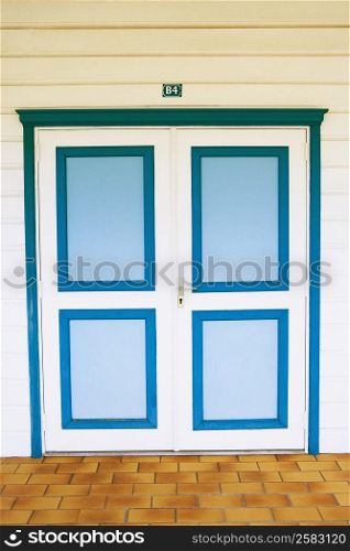 Closed door of a house
