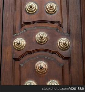 Closed door of Archbishop&acute;s Palace, Cathedral Of Lima, Plaza Mayor, Historic Centre of Lima, Lima, Peru
