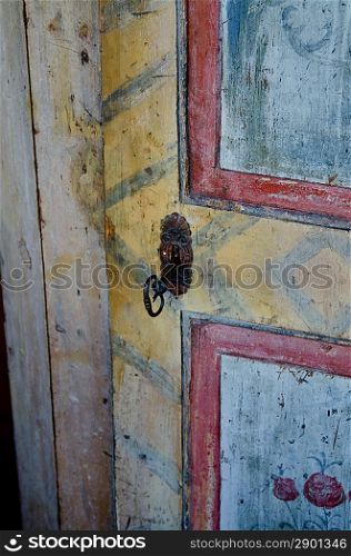 Closed door with key, Lake of the Woods, Ontario, Canada