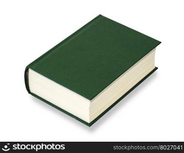 Closed green book isolated on a white background with clipping path
