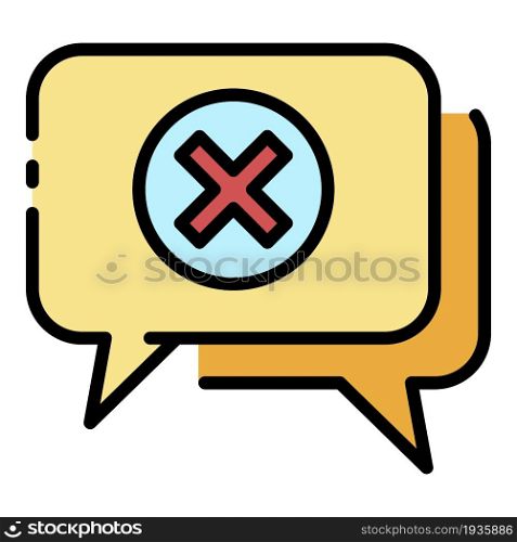 Closed hacker chat icon. Outline closed hacker chat vector icon color flat isolated. Closed hacker chat icon color outline vector