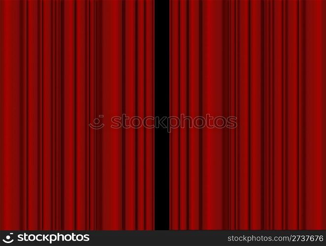 Closed Red Theater Curtain