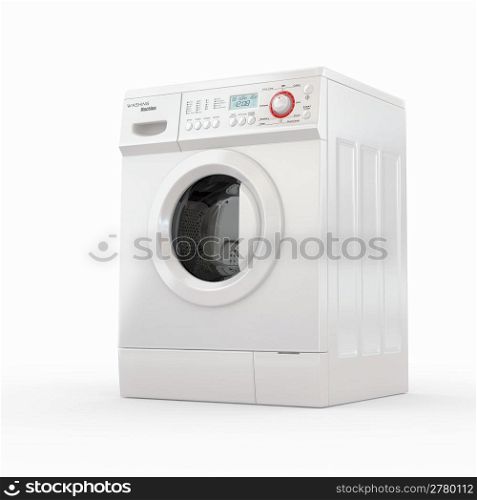 Closed washing machine on white background. 3d