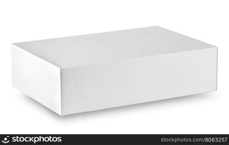Closed white box isolated on a white background. Closed white box