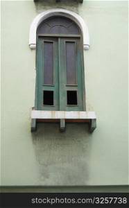Closed window of a building