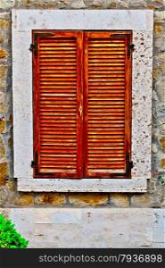 Closed Window of Old Building in Italy