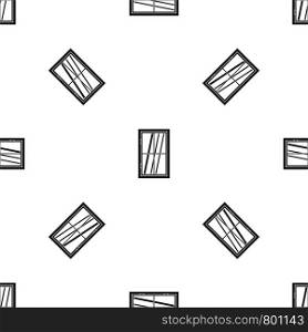 Closed window pattern repeat seamless in black color for any design. Vector geometric illustration. Closed window pattern seamless black