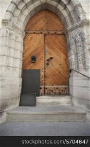 Closed wooden gate; Tallinn; Estonia; Europe