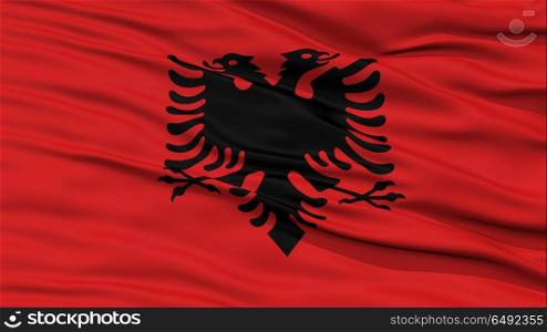 Closeup Albania Flag, Waving in the Wind, High Resolution