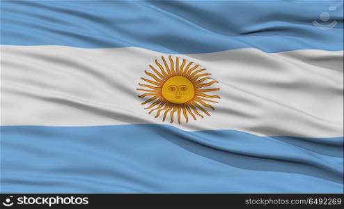 Closeup Argentina Flag, Waving in the Wind, High Resolution
