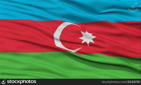 Closeup Azerbaijan Flag. Closeup Azerbaijan Flag, Waving in the Wind, High Resolution