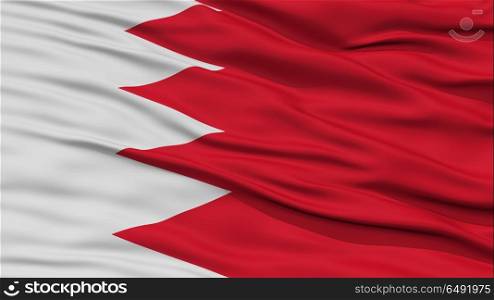 Closeup Bahrain Flag, Waving in the Wind, High Resolution