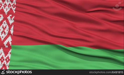 Closeup Belarus Flag, Waving in the Wind, High Resolution