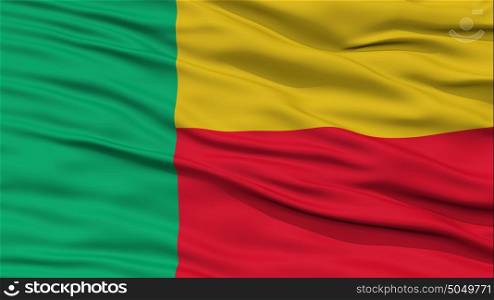 Closeup Benin Flag. Closeup Benin Flag, Waving in the Wind, High Resolution