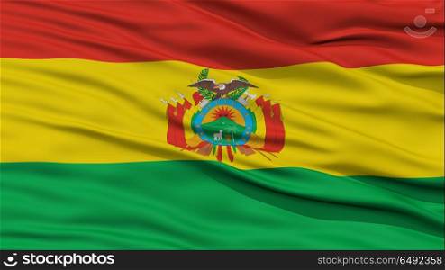Closeup Bolivia Flag, Waving in the Wind, High Resolution