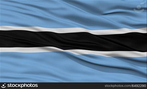 Closeup Botswana Flag, Waving in the Wind, High Resolution