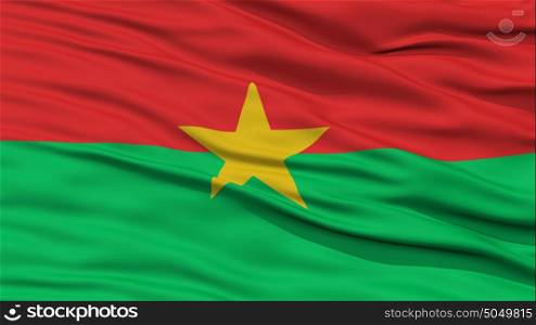 Closeup Burkina Flag. Closeup Burkina Flag, Waving in the Wind, 3D Rendering