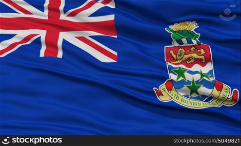 Closeup Cayman Islands Flag. Closeup Cayman Islands Flag, Waving in the Wind, 3D Rendering