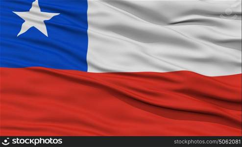 Closeup Chile Flag. Closeup Chile Flag, Waving in the Wind, High Resolution