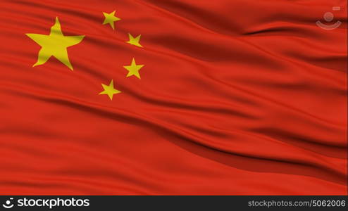 Closeup China Flag. Closeup China Flag, Waving in the Wind, High Resolution