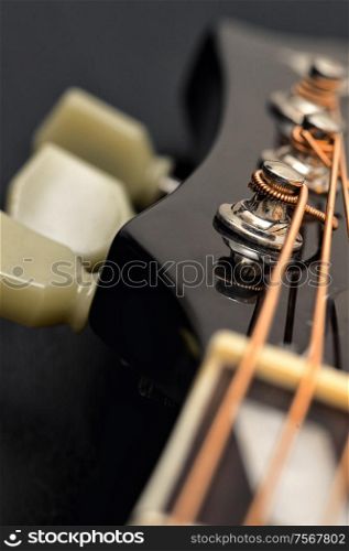 Closeup Classic Guitar Strings details