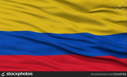 Closeup Colombia Flag. Closeup Colombia Flag, Waving in the Wind, High Resolution