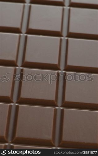 Closeup detail of brown chocolate bar.