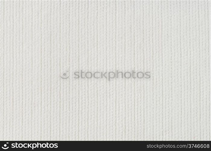 Closeup detail of white fabric texture background.