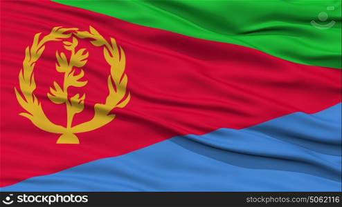 Closeup Eritrea Flag. Closeup Eritrea Flag, Waving in the Wind, High Resolution