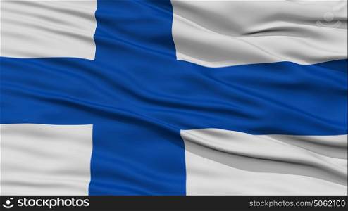 Closeup Finland Flag. Closeup Finland Flag, Waving in the Wind, High Resolution