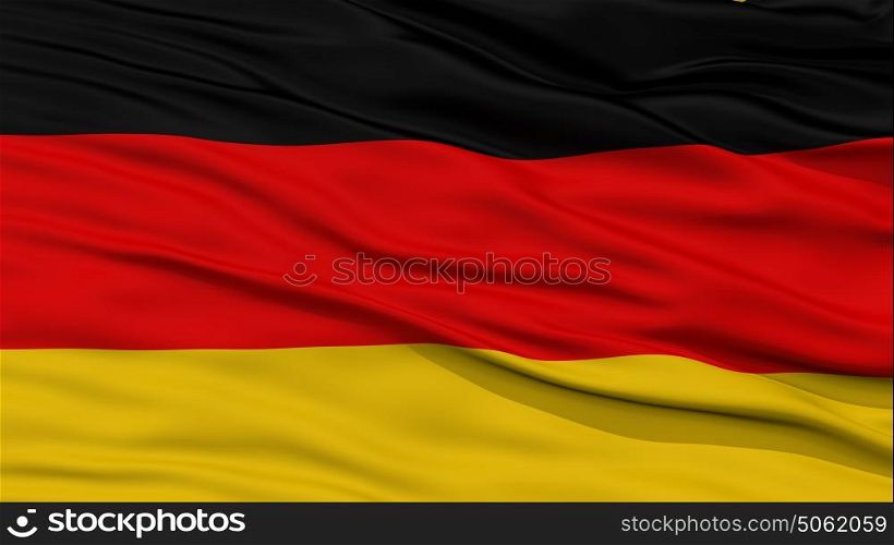 Closeup Germany Flag. Closeup Germany Flag, Waving in the Wind, High Resolution