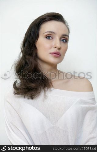 Closeup glamor portrait of a beautiful woman
