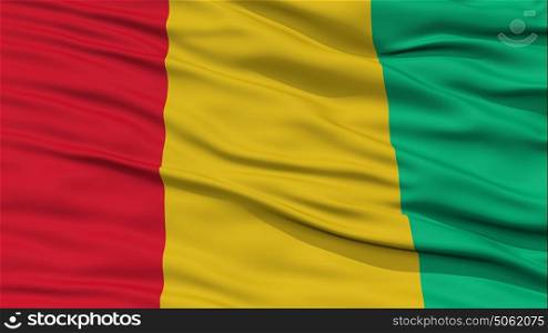 Closeup Guinea Flag. Closeup Guinea Flag, Waving in the Wind, High Resolution